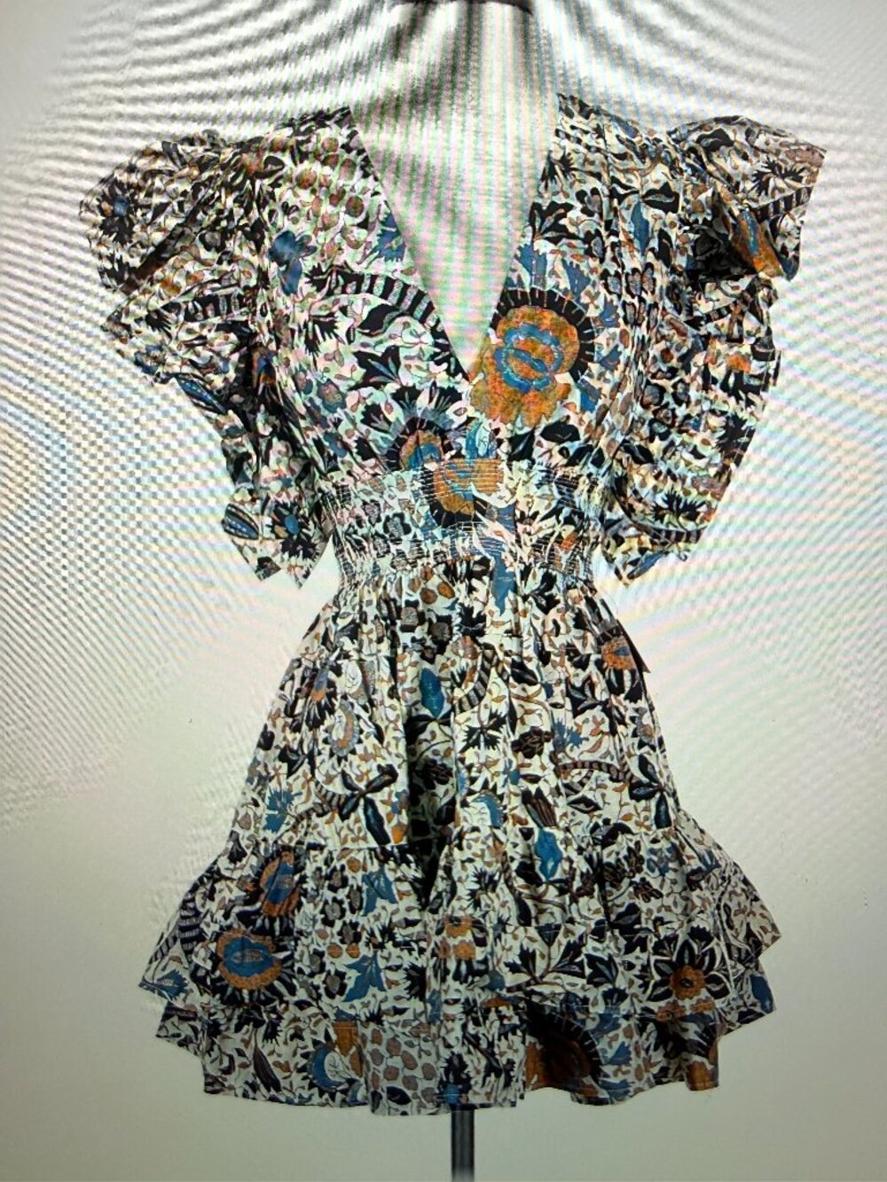 NWT Ulla Johnson Kiri Clematis Floral Flutter Sleeve Mini Dress Size 0